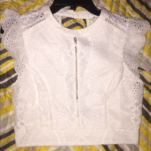 Astro Connie crop top white eyelet NWT - Picture 6 of 7